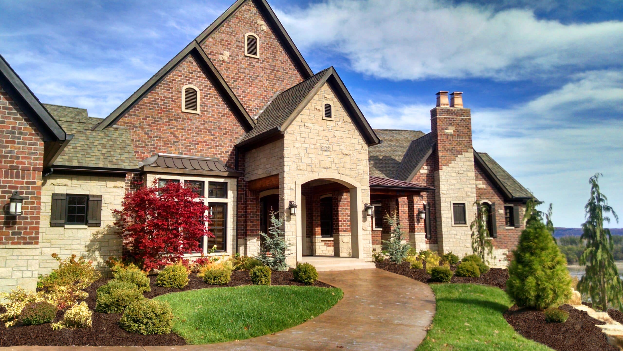 Brick House with Beautiful Front Yard