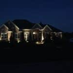 House at Night with Exterior Lighting
