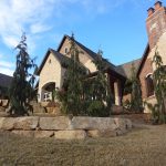 Decorative Stone Walls and Trees