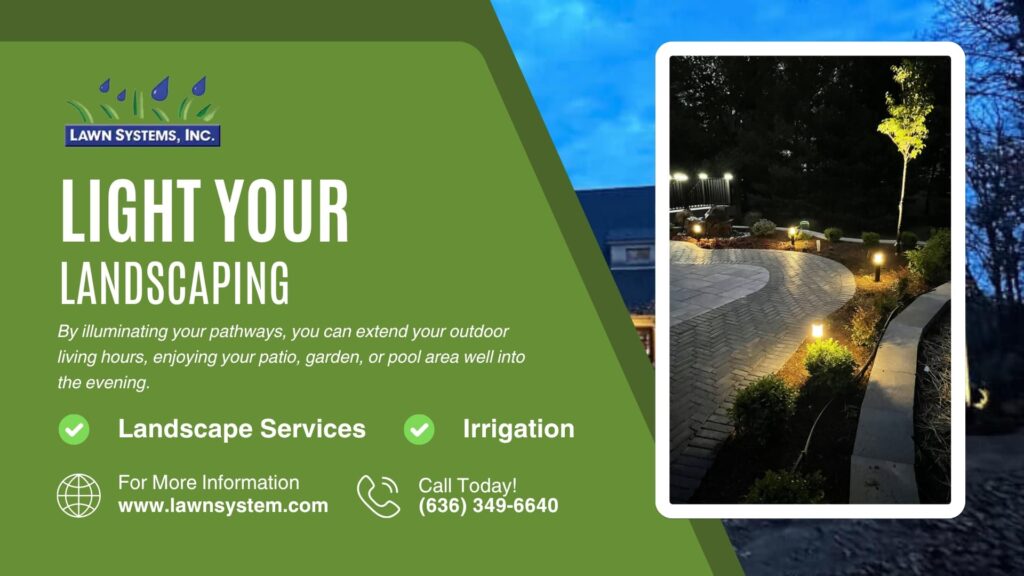 Light Your Landscaping - lighted pathway at night