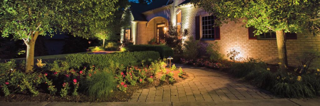 outdoor lighting of st louis home and sidewalk